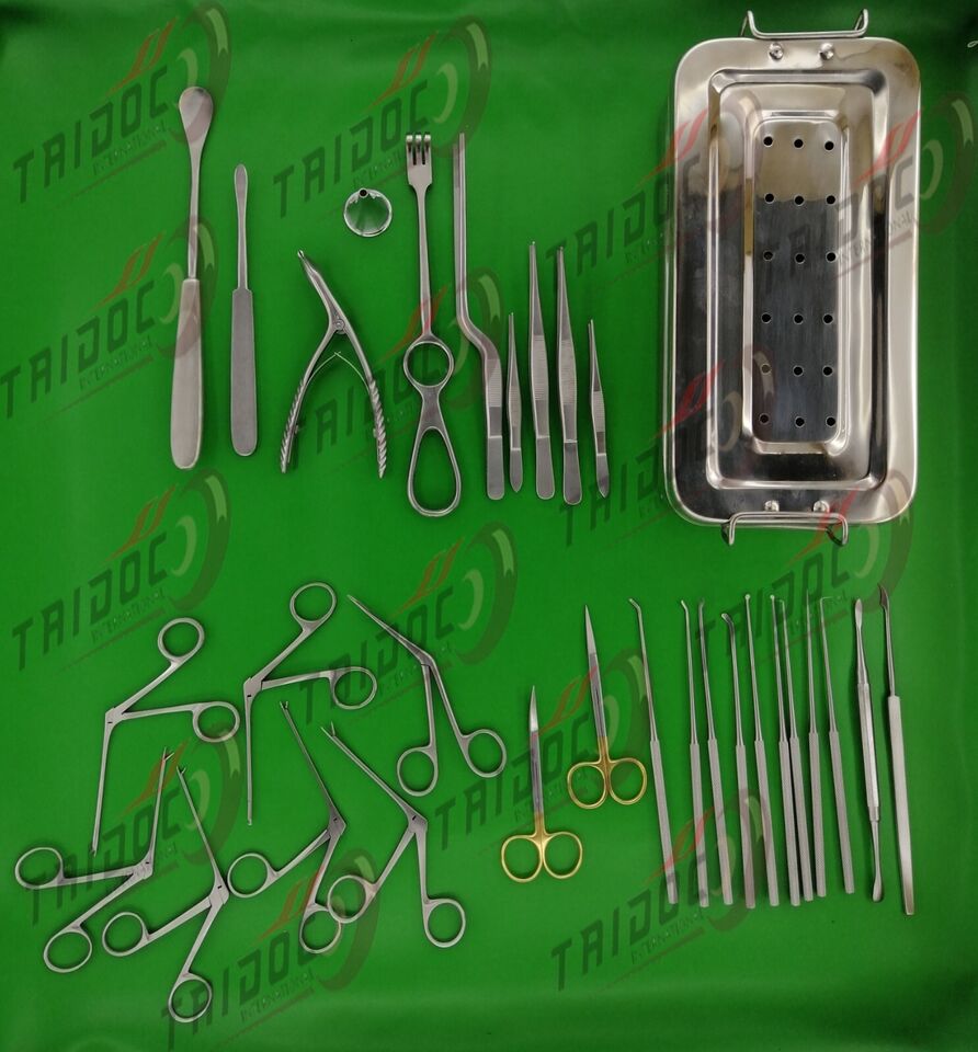 Tympanoplasty Micro Ear Surgery Instruments Set Of 30 Pcs